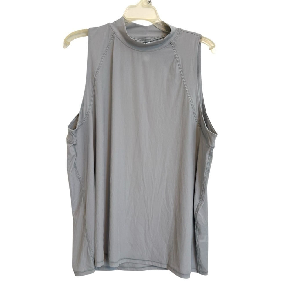 SPANX Go Lightly Gray Sleeveless Mock Neck Active Tank Top – Size 1X